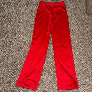 Vibrant Red Satin Pants